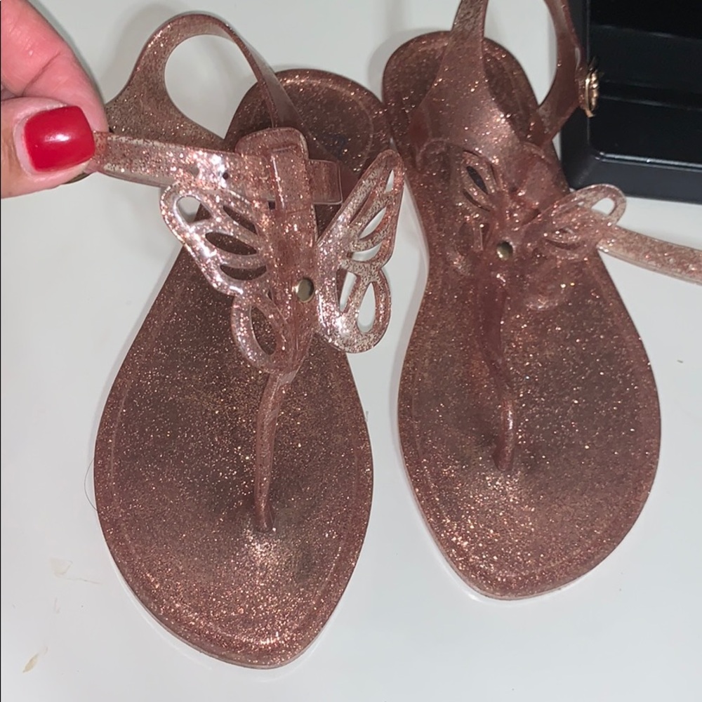 GAP BUTTERFLY GLITTER PINK JELLY SANDALS